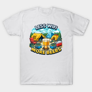 LESS WIFI MORE BEERS camping tent T-Shirt